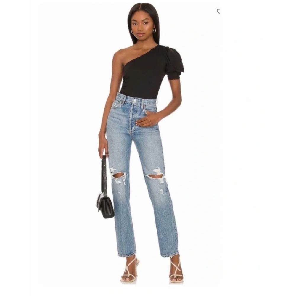 Free People Intimately Somethin' Bout You Bodysuit Black One Shoulder Large NWT